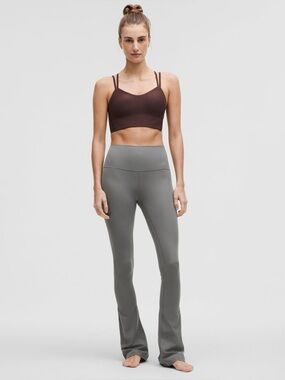 LULULEMON Gray Ribbed ALIGN Mini Flare Leggings/Pants Sz 8